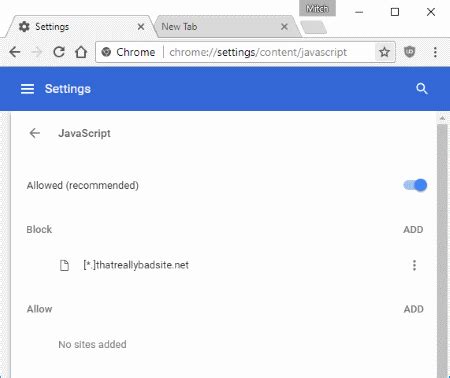 How to deactivate javascript in chrome