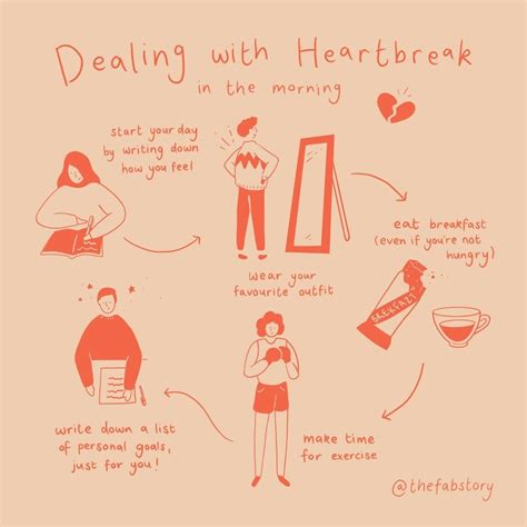How to deal with a heartbreak. Mar 6, 2023 ... How to Deal With Heartbreak: 10 Steps to Healing · Feel the feelings and allow yourself to grieve. I've felt a flood of emotions any time I was ... 