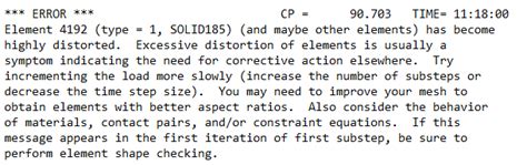 How to deal with element distortion using ANSYS APDL?