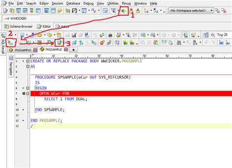 How to debug procedure in toad