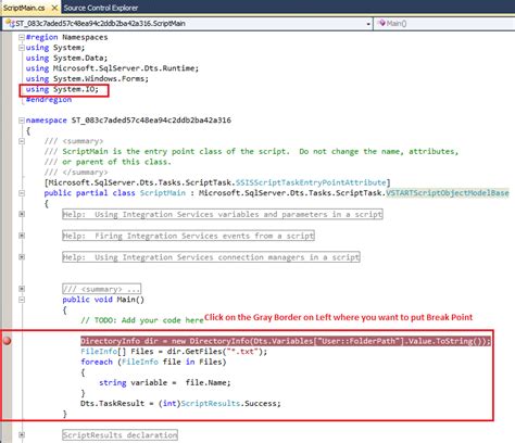 How to debug script task in ssis