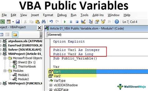 How to declare public variable in vba