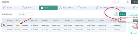 How to delete a booking schedule Juniorlogs Student Management System