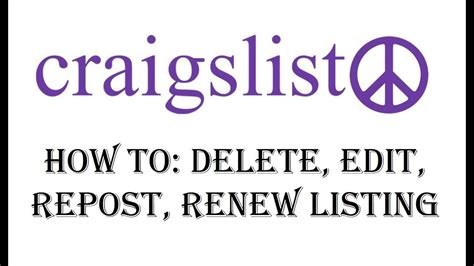 How to delete a posting on craigslist. May 1, 2023 · 1. Go to Craigslist.org. After all, if you don’t go there, you’re not going to have a lot of luck selling on Craigslist! 2. Choose the state where you live. On the right side of the page, there is a list of big cites that may reflect your region. If you don't see your city there, at the bottom of the list are links to fine-tune your location. 