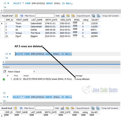 How to delete a query in sql