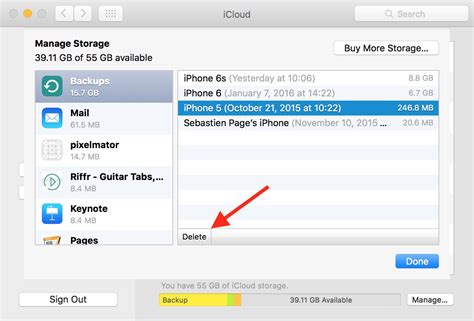 How to delete backup in iphone