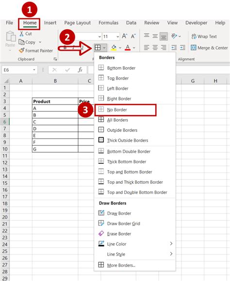 How to delete cell borders in excel