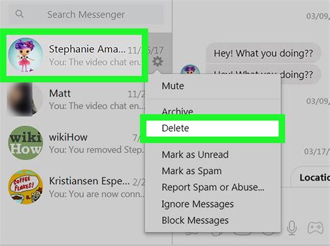 How to delete chats in messenger