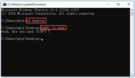 How to delete folders in cmd