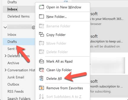 How to delete multiple emails at once in Microsoft Outlook and empty