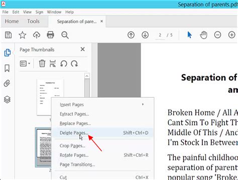 How to delete page in pdf acrobat