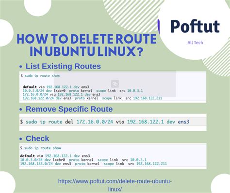 How to delete route in ubuntu