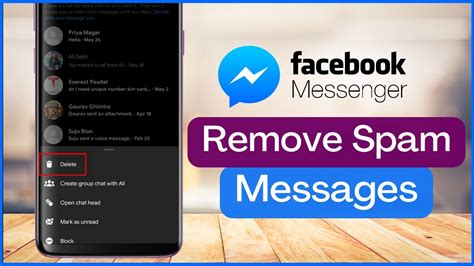 How to delete spam in messenger