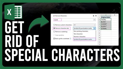 How to delete special (unwanted) characters from hash in Excel