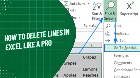 How to delete the lines in excel