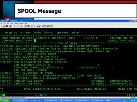 How to display output in spool using jcl.  In the spool space created previousl...