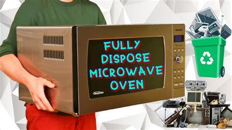 How to dispose of a microwave. To get rid of it, you have three options. Option 1: buy a new one (from Best Buy, Sears, etc.) and pay to have the old one removed when they deliver the new one. Option 2: Call the city and pay for a large item pickup - $35. Get your neighbors to join in, since they'll pick up an entire truckload of stuff. Surely someone you know has an old bed ... 