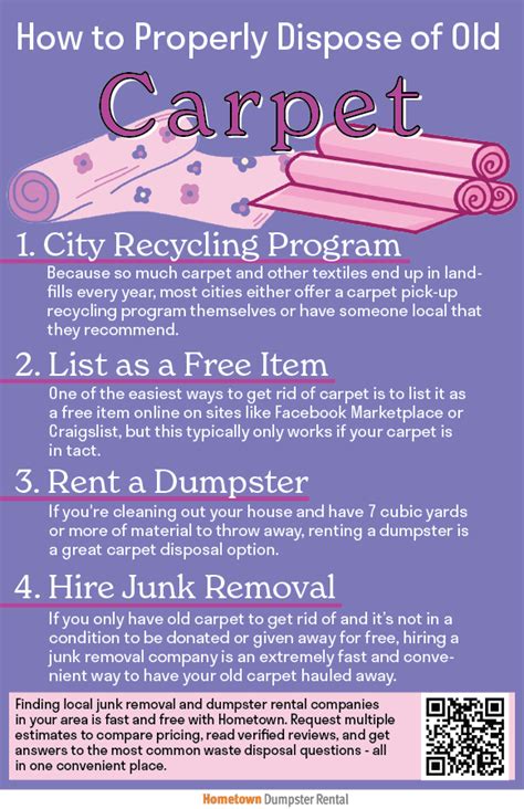 How to dispose of carpet. Redirect Carpet and Carpet Pad Recycling Facilities to Construction and Demolition Debris Recycling The contents of this page have been removed. You can find information about this program by visiting https://calrecycle.ca.gov/condemo . 
