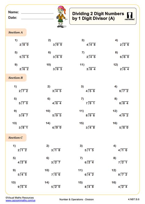 How to divide double digits 4th grade math