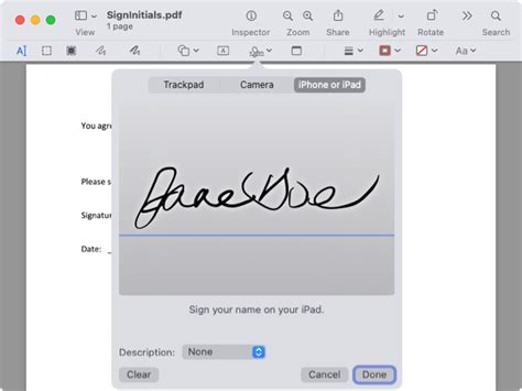 How to do a signature in preview