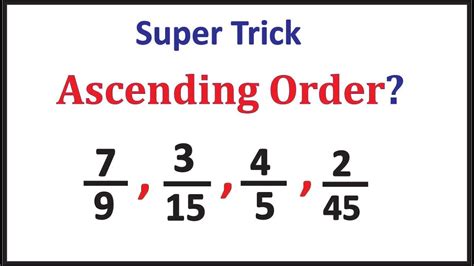 How to do ascending order in fractions