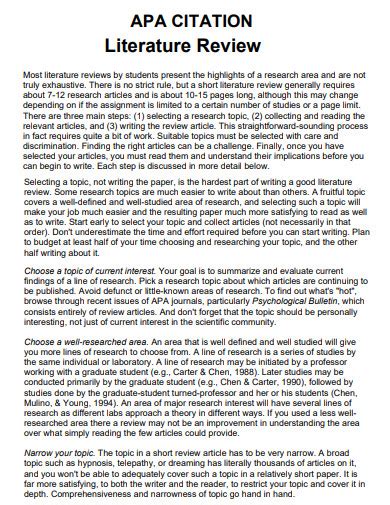 How to do citation in literature review