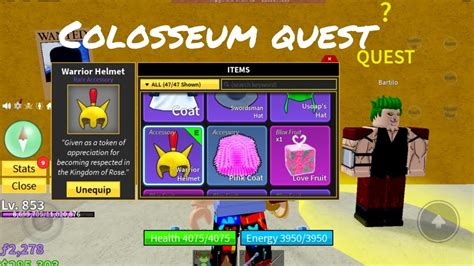 How to do colosseum quest in blox fruits. Jeremy is a level 850 Boss NPC. He uses the Spring Fruit as his main way to attack. Jeremy spawns at the top of the Mountain right of the Kingdom of Rose in the Second Sea. Jeremy has two attacks; Cannon [Z] and Leap [C]. Jeremy uses Leap whenever the player gets too close to him. When the move is activated, his body springs upwards while his … 