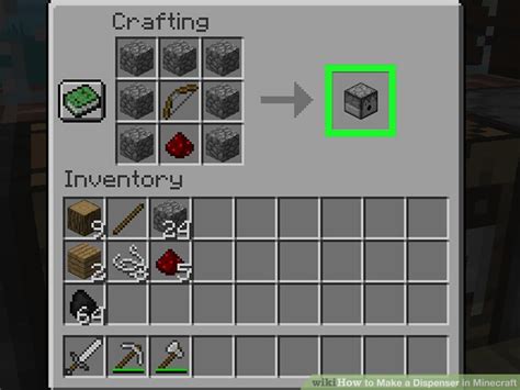 How to do dispenser in minecraft