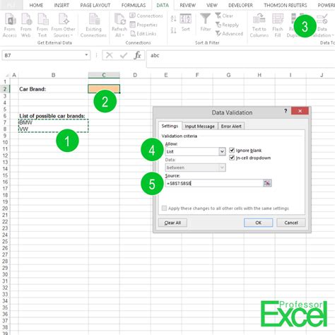 How to do drop list in excel