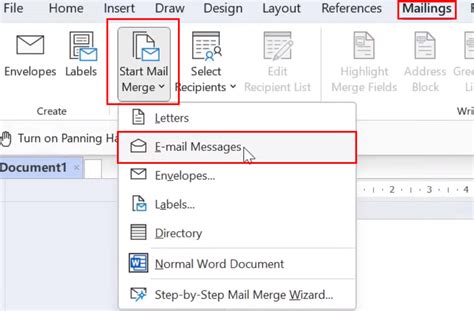 How to do email merge in outlook