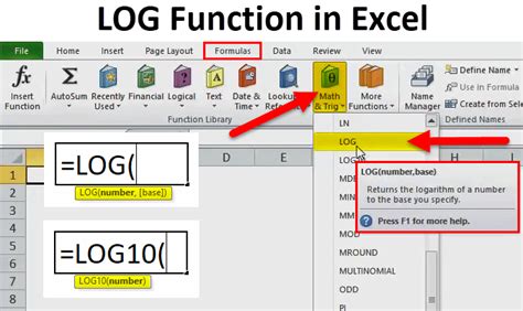 How to do log transformation in excel