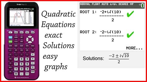 How to do quadratic formula on ti 84 plus ce. Jul 14, 2023 · Learn how to use the calculation menu to solve quadratic and polynomial simultaneous equations from the Home screen on the TI-84 Plus CE graphing calculator.... 