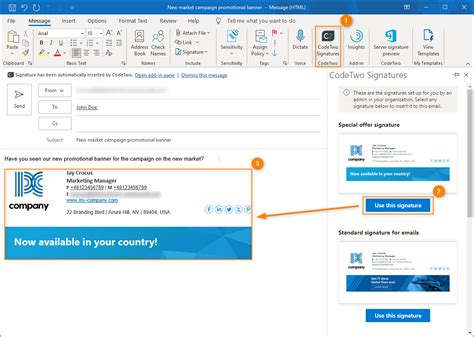 How to do signature block in outlook