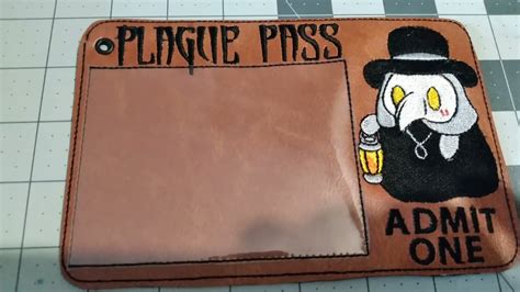 How to do the Plague Pass vaccine card holder embroidery design by OWTT …