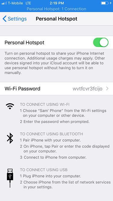 How to do usb tethering in iphone