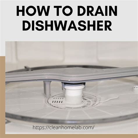 How to drain a dishwasher. Place the bucket underneath the drain line before using the screwdriver to loosen the ring clamp. When the clamp is loose enough, disconnect the drain line, allowing the water to fall into the bucket. 3. Inspecting the drain line for clogs. Now, it’s time to check whether or not the drain line is actually clogged. 