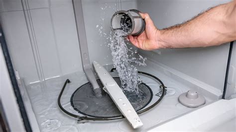 How to drain a dishwasher with standing water. Standing Water in the Dishwasher: One of the most apparent signs of a drain pump issue is when you open your dishwasher after a cycle, and you find standing water at the bottom of the tub. Normally, the dishwasher should be empty of water at the end of a cycle. ... Dishwasher drain pumps are essential for maintaining your … 