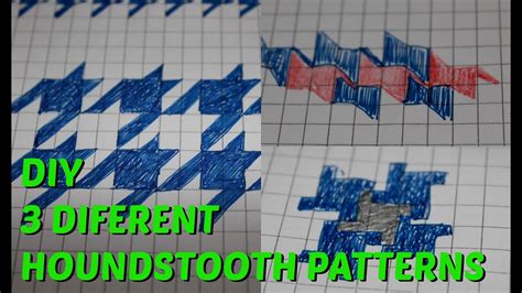 How to draw 3 HOUNDSTOOTH patterns YouTube