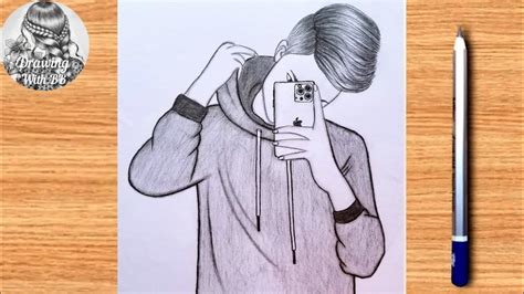 How to draw A Boy taking a selfie Pencil sketch for beginners Easy