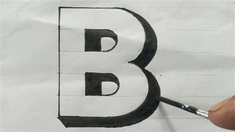 How to draw Alphabet B in 3d Letter B in 3D Style English alphabet