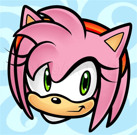 How to draw Amy Rose Sonic the Hedgehog Step by step drawing tutorials