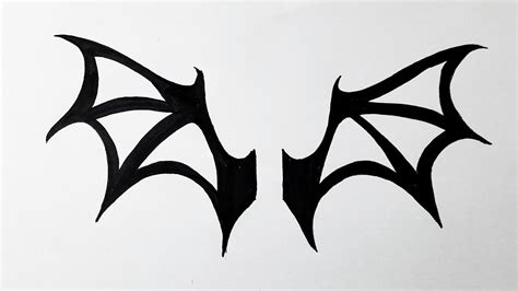 How to draw Bat wings Wings drawing tutorial YouTube
