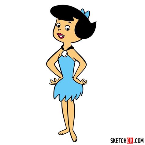 How to draw Betty Rubble from The Flintstones Step by step drawing tutorials Flintstone