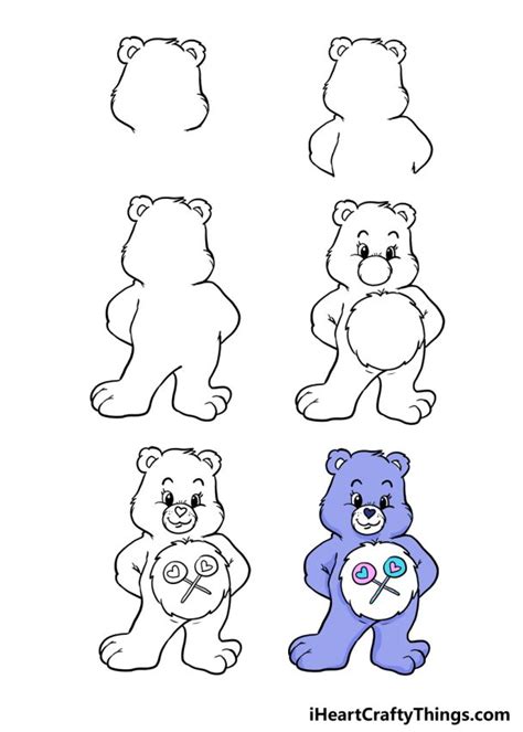How to draw Care Bear Step by Step/Care Bear Drawing YouTube