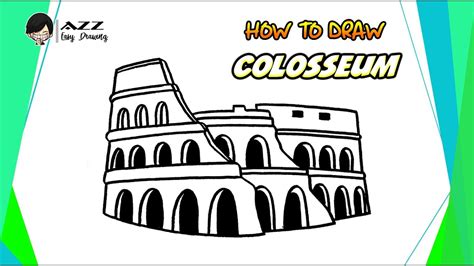 How to draw Colosseum step by step YouTube