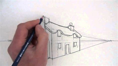 How to draw Cottage in two point perspective YouTube