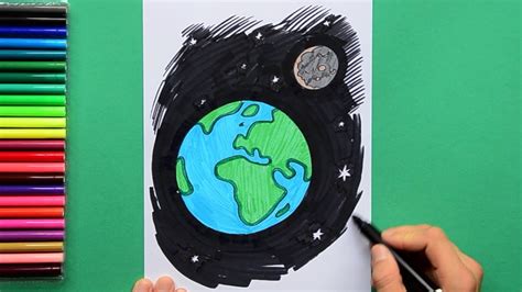 How to draw Earth from Space YouTube