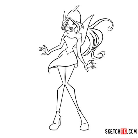 How to draw Flora Charmix from Winx Step by step drawing tutorials