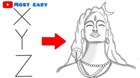 How to draw Lord Shiva step by step, Lord Shiva drawing, Maha shivratri