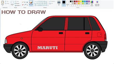 How to draw MARUTI ESTEEM CAR using simple Paint program Car Drawing